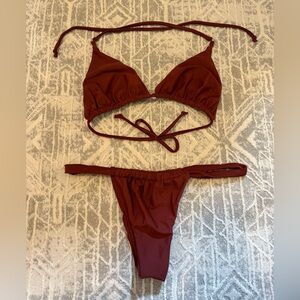 Elegant Maroon Bikini Set
